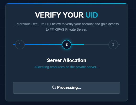  FF Kipas My ID Verify UID Server Allocation Page